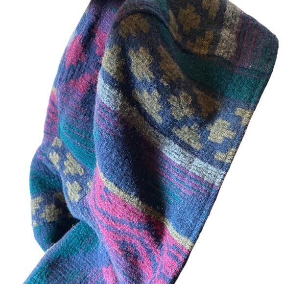 Vtg Eastern Mountain Hooded Sports Jacket Women M Wool Navajo Aztec Southwest - Picture 4 of 10